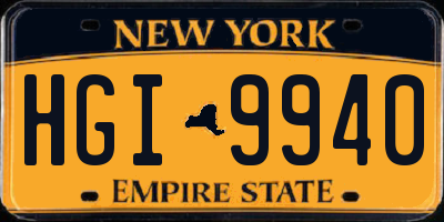 NY license plate HGI9940