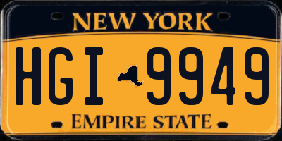 NY license plate HGI9949