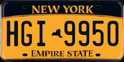 NY license plate HGI9950
