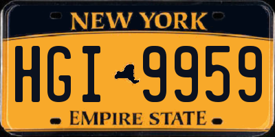NY license plate HGI9959