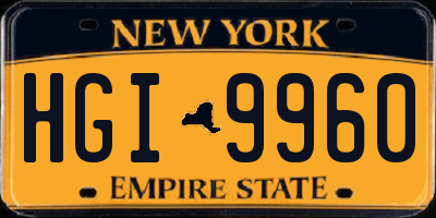 NY license plate HGI9960