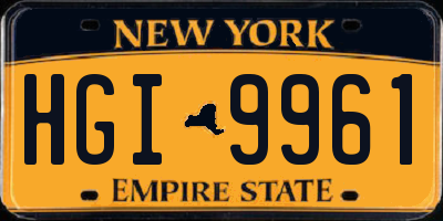 NY license plate HGI9961
