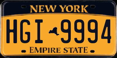 NY license plate HGI9994