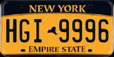 NY license plate HGI9996