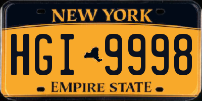 NY license plate HGI9998