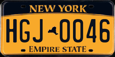 NY license plate HGJ0046