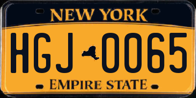 NY license plate HGJ0065