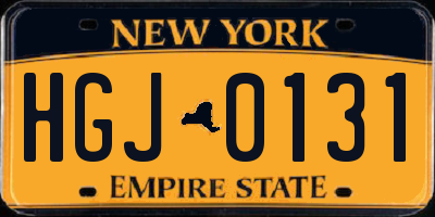 NY license plate HGJ0131