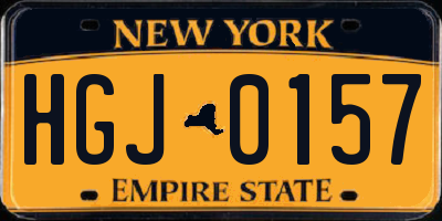 NY license plate HGJ0157