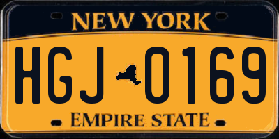 NY license plate HGJ0169