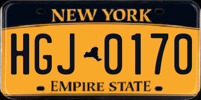NY license plate HGJ0170