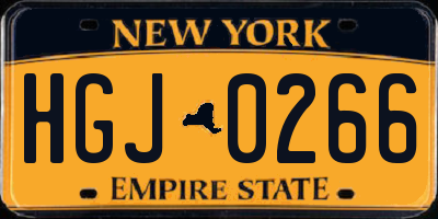 NY license plate HGJ0266
