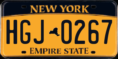 NY license plate HGJ0267