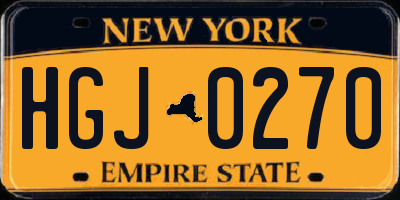 NY license plate HGJ0270