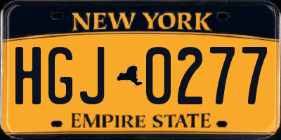NY license plate HGJ0277