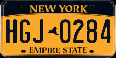 NY license plate HGJ0284