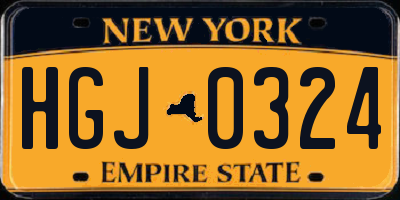 NY license plate HGJ0324