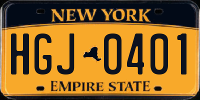 NY license plate HGJ0401