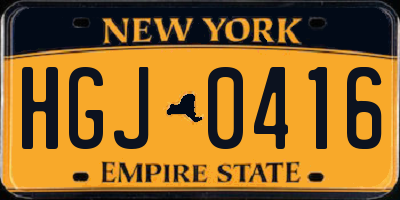 NY license plate HGJ0416