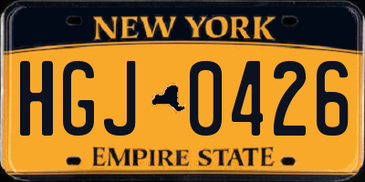NY license plate HGJ0426