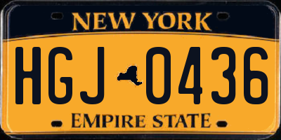 NY license plate HGJ0436