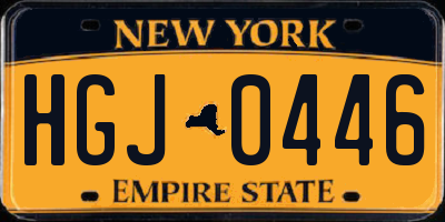 NY license plate HGJ0446