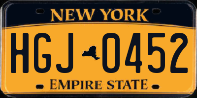 NY license plate HGJ0452