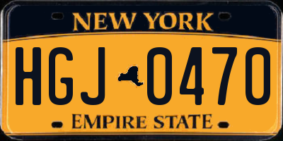 NY license plate HGJ0470
