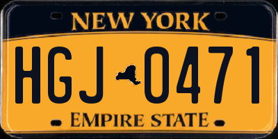 NY license plate HGJ0471