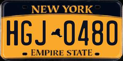 NY license plate HGJ0480