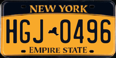 NY license plate HGJ0496