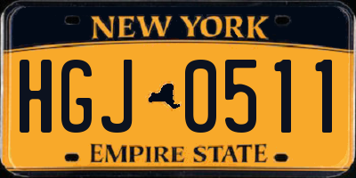 NY license plate HGJ0511