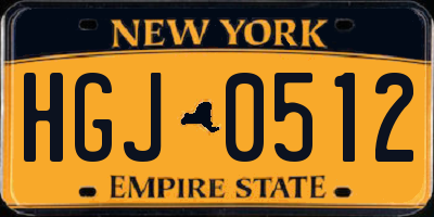 NY license plate HGJ0512