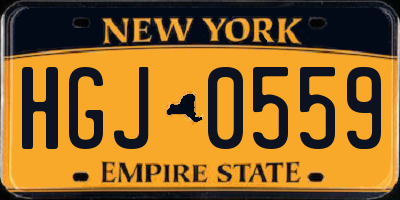 NY license plate HGJ0559