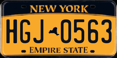 NY license plate HGJ0563