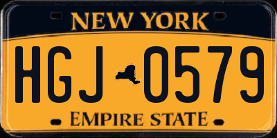 NY license plate HGJ0579