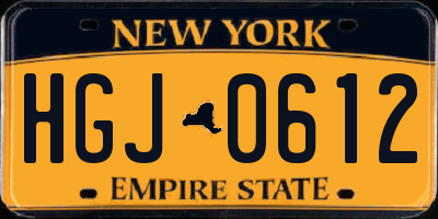 NY license plate HGJ0612