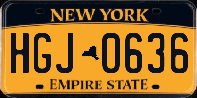 NY license plate HGJ0636