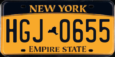 NY license plate HGJ0655