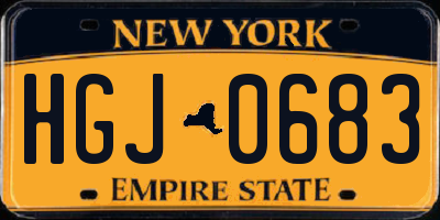 NY license plate HGJ0683