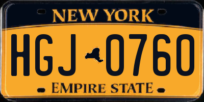 NY license plate HGJ0760