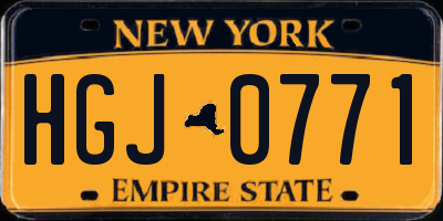 NY license plate HGJ0771