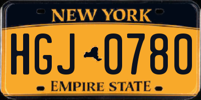 NY license plate HGJ0780