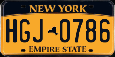 NY license plate HGJ0786