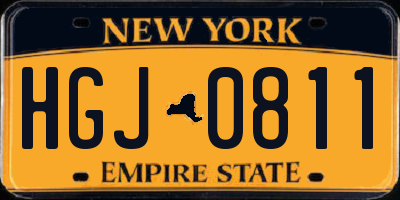 NY license plate HGJ0811