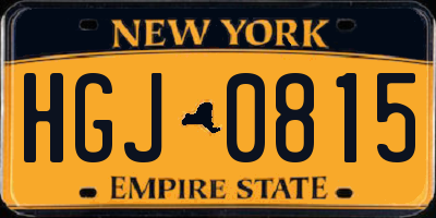 NY license plate HGJ0815