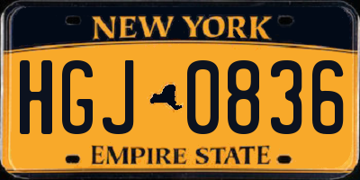 NY license plate HGJ0836