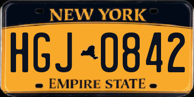 NY license plate HGJ0842
