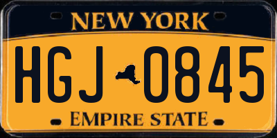 NY license plate HGJ0845