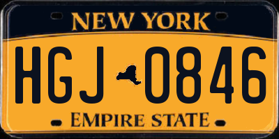 NY license plate HGJ0846